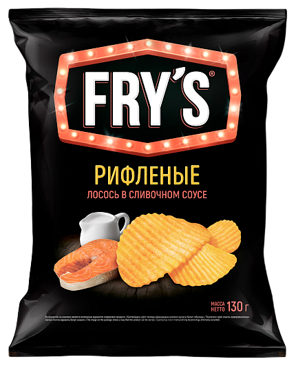 Чипсы из натурального картофеля рифленые «FRY’S» со вкусом «Лосось в сливочном соусе»